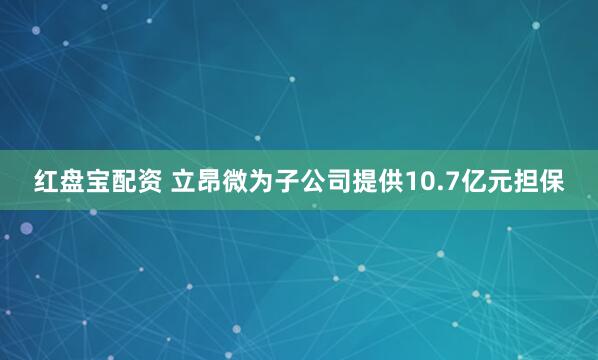 红盘宝配资 立昂微为子公司提供10.7亿元担保